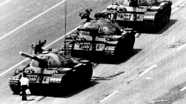 Tank man, 1989 Tiananmen Square, Beijing - Credit: Formosa Wandering