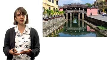 Kathlene Baldanza shows image of Hoi An covered bridge in Vietnam - Credit: Steffen Schmitz